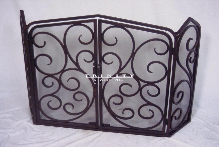 Wrought Iron Fireplace Screens for indoors or outdoor fire places. We custom design fire place screens for any area. Locally manufactured in Dallas Texas.