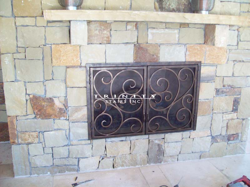 Wrought Iron Fireplace Screenstrinity, Outdoor Fireplace Screens With Doors