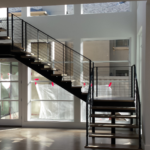 Contemporary Modern steel cable stairs #18B