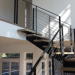 Contemporary Modern steel cable stairs #18C