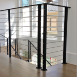 Contemporary Modern steel cable stairs #18E