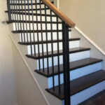 Contemporary Stairs Metal and wood stairs. #19A