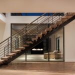 Contemporary Stairs #22 - White Oak, Urban Classic Railing, Mono String